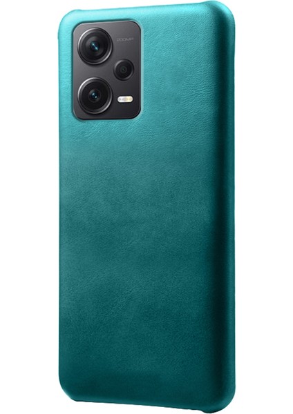 Xiaomi Redmi Için Note 12 Pro+ 5g Buzağı Dokulu Telefon Kapağı Ön Çizgiye Anti-Kılavuz Deri Kaplamalı Pc Cep Telefon Kılıfı-Yeşil (Yurt Dışından)
