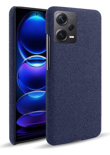 Xiaomi Redmi Için Note 12 Pro+ 5g Şok Geçirmez Akıllı Telefon Kılıfı Düz ​​renk Sert Pc+ Bez Telefon Kapağı-Mavi (Yurt Dışından)