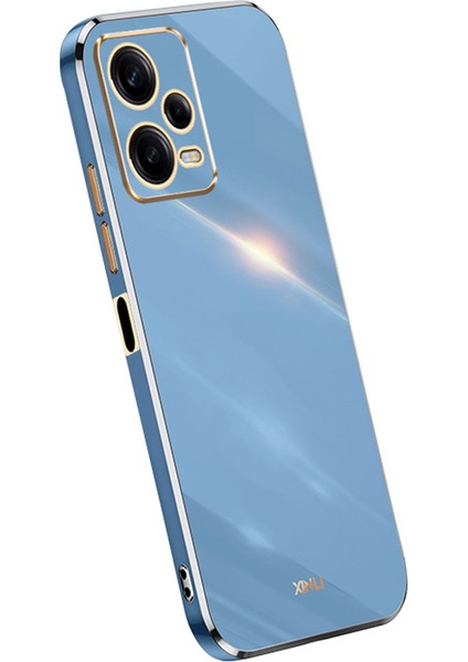 Xiaomi Redmi Için Xinli Telefon Kılıfı Note 12 Pro+ 5g Elektraplatma Altın Kenar Koşu Anti-Çizelge Tpu Telefon Kapağı-Mavi (Yurt Dışından)