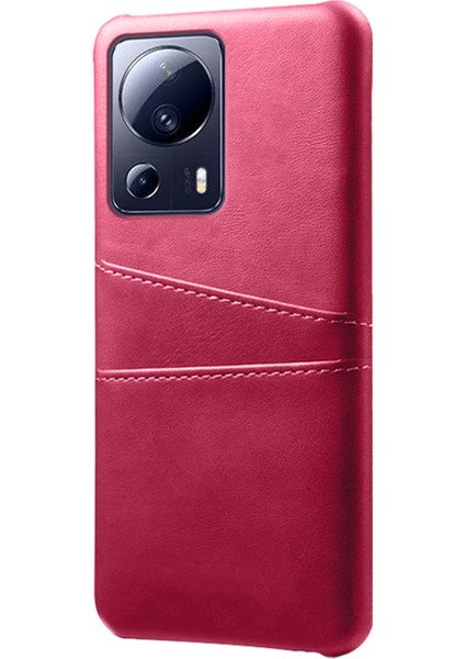 Xiaomi Civi 2 5g/12 Lite Ne 5g Çift Kart Yuvaları Pu Deri Kaplamalı Pc Telefon Kapağı-Gül (Yurt Dışından)