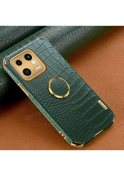 Xiaomi 13 5g Halka Kickstand Elektrodustan Telefon Kasası Çarpma Geçirmez Timsah Doku Pu Deri Kaplamalı Tpu Kapak-Yeşil (Yurt Dışından) fiyatları