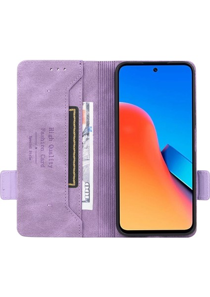 Xiaomi Redmi Için 12 4g Donanım Dekoru Pu Deri Cüzdan Telefon Kılıfı Stand Koruyucu Kapak-Mor (Yurt Dışından) fiyatları