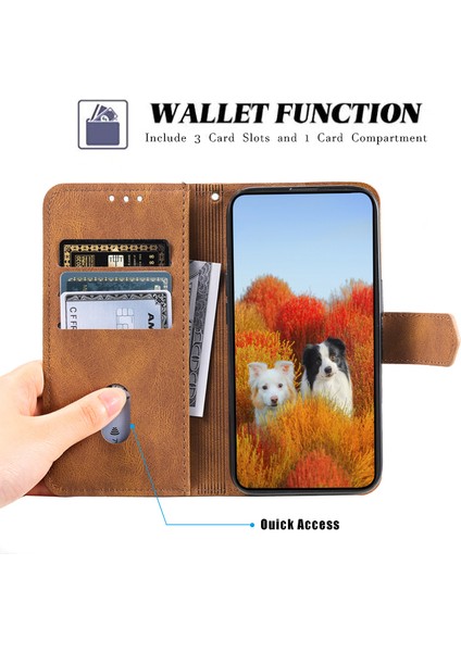 Xiaomi Için Redmi 12 4g Stil 004 Bilek Kayışı Ekleme Cilt Deri Deri Kılıf Rfıd Blomak Cülten Kullanılması Stand Kapağı-Kahverengi (Yurt Dışından) fiyatları