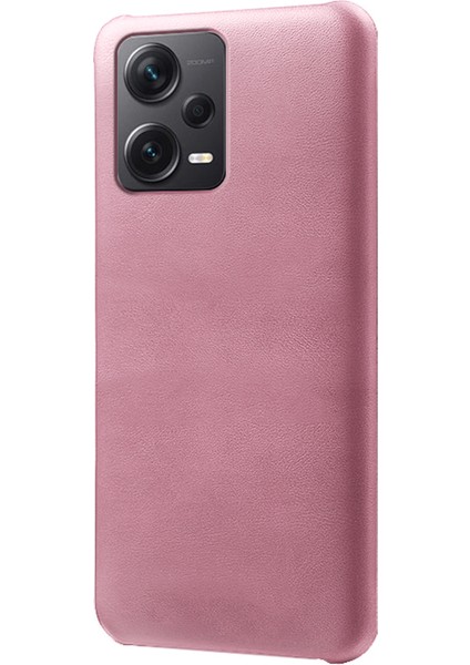 Xiaomi Redmi Için Note 12 Pro+ 5g Buzağı Dokulu Telefon Kapağı Ön Çizgiye Anti-Kılavuz Deri Kaplamalı Pc Cep Telefon Kılıfı-Gül Altın (Yurt Dışından)