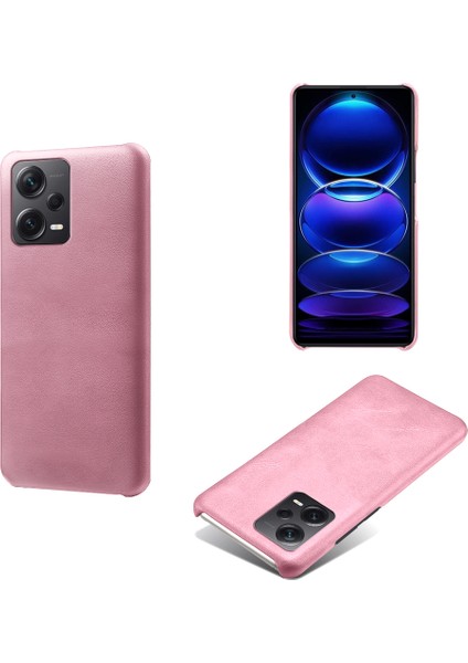 Xiaomi Redmi Için Note 12 Pro+ 5g Buzağı Dokulu Telefon Kapağı Ön Çizgiye Anti-Kılavuz Deri Kaplamalı Pc Cep Telefon Kılıfı-Gül Altın (Yurt Dışından)