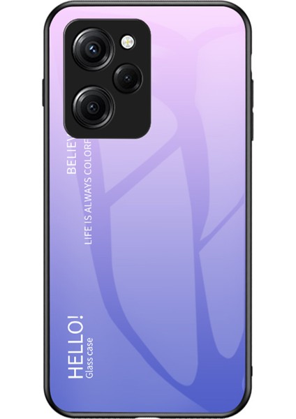 Xiaomi Poco X5 Pro 5g/redmi Için Note 12 Pro Speed ​​5g Telefon Kılıfı Temperli Cam Ince Kılıf-Gradyan Pembe Mor (Yurt Dışından)