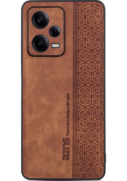 Xiaomi Redmi Için Note 12 Pro+ 5g Baskılı Desenli Telefon Kılıfı Düşüş Koşullu Pu Deri Kaplamalı Tpu Kapağı-Kahverengi (Yurt Dışından) fiyatları