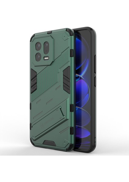 Xiaomi 13 5g Için Kickstand Telefon Kapağı Anti-Drop Sert Pc Yumuşak Tpu Hibrit Kılıf-Yeşil (Yurt Dışından)