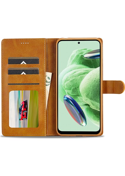 Xiaomi Redmi Için Note 12 Pro+ 5g Koruyucu Telefon Kılıfı Buzağı Doku Cüzdan Standı Deri Deri Anti-Fall Telefon Kapağı-Açık Kahverengi (Yurt Dışından) fiyatları