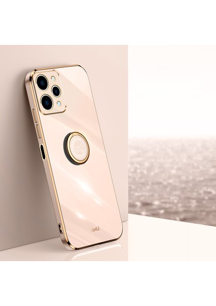 Xiaomi Redmi Için 12 4g Elektruman Telefon Kılıf Yüzüğü Kickstand Tpu Arka Kapak-Pink (Yurt Dışından) fiyatları