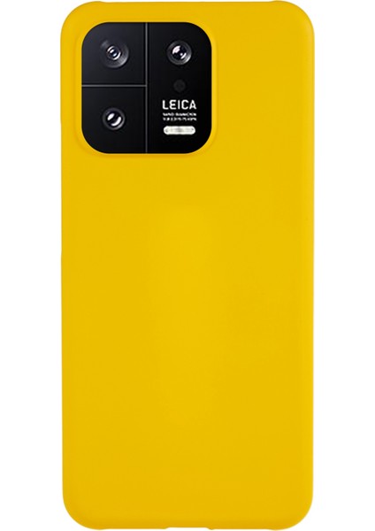Xiaomi 13 5g Için Ka Glossy Yüzey Minimalist Kasa Sert Pc Şok Geçirmez Koruyucu Telefon Kapağı-Sarı (Yurt Dışından)