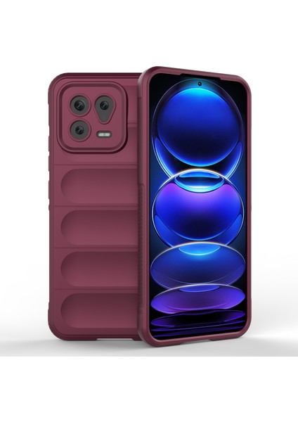 Xiaomi 13 5g Sağlam Arka Kapak Damla Geçirmez Koruma Esnek Tpu Telefon Kasası-Şarap Kırmızısı (Yurt Dışından)