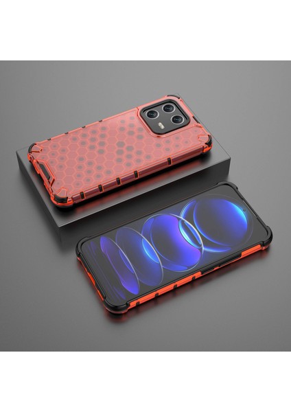 Xiaomi 13 Için Fingerprint Anti-Farrint Petek Dokusu Tpu+Pc Koruyucu Koruma Şok Geçirmez Telefon Geri Kapak-Kırmızı (Yurt Dışından) fiyatları