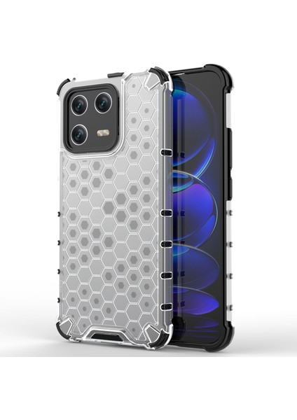 Xiaomi 13 Için Fingerprint Önleme Petek Dokusu Tpu+Pc Koruyucu Vaka Şok Geçirmez Telefon Geri Kapak-Gri (Yurt Dışından)