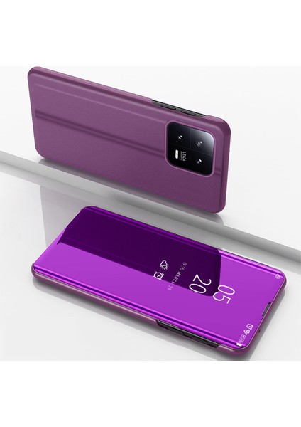 Xiaomi 13 5g Için Pencere Pu Deri Kılıfı Görüntüle Stand Ayna Elektrapan Telefon Kapağı-Mor (Yurt Dışından) fiyatları