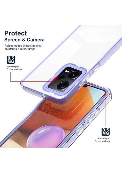 Xiaomi Redmi Için Note 12 Pro+5g Telefon Kılıfı Tpu Arka Plaka+Pc Çerçevesi+Pc Kamera Çerçevesi 3-1 Arada Kapak-Purple (Yurt Dışından) fiyatları