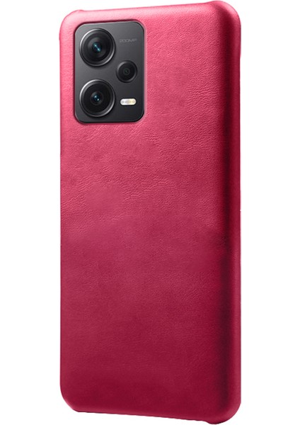 Xiaomi Redmi Için Note 12 Pro+ 5g Buzağı Dokulu Telefon Kapağı Ön Çizgiye Anti-Kılavuz Deri Kaplamalı Pc Cep Telefon Kılıfı-Gül (Yurt Dışından)