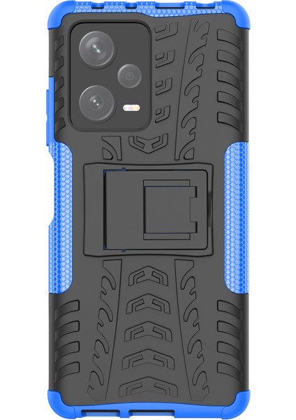 Xiaomi Redmi Için Telefon Kılıfı Note 12 Pro+ 5g Sert Pc+ Tpu Telefon Kabuğu Kickstand Damla Koruma Telefon Kapağı-Mavi (Yurt Dışından)