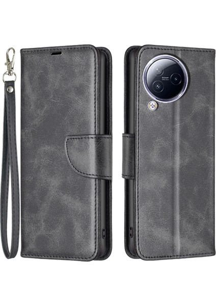 Xiaomi Civi 3 5g Dokulu Stand Telefon Kılıfı Koşulu Renk Cüzdan Pu Deri+Iç Tpu Telefon Kapağı-Siyah (Yurt Dışından)