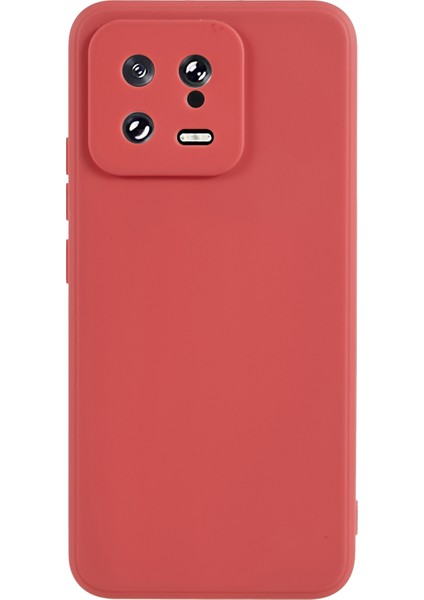 Xiaomi 13 5g Hassas Kesme Telefon Kılıfı Düz ​​kenar Yumuşak Tpu Telefon Kapağı-Hawthorn Red (Yurt Dışından)