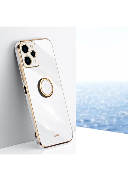 Xiaomi Redmi Için 12 4g Elektruman Telefon Kılıf Yüzüğü Kickstand Tpu Arka Kapak-Beyaz (Yurt Dışından) fiyatları