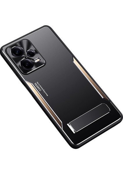 Xiaomi Redmi Için Note 12 Pro+ 5g Tpu+ Alüminyum Alaşım Kickstand Kasa Şok Geçirmez Telefon Kapağı-Altın (Yurt Dışından)