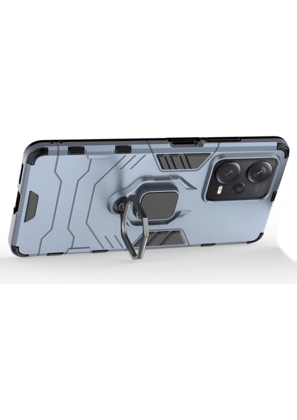 Xiaomi Redmi Için Note 12 Pro+ 5g Ring Tutucu Kickstand Telefon Geri Dava Şok Geçirmez Pc+ Tpu Hibrid Kapak-Mavi (Yurt Dışından)