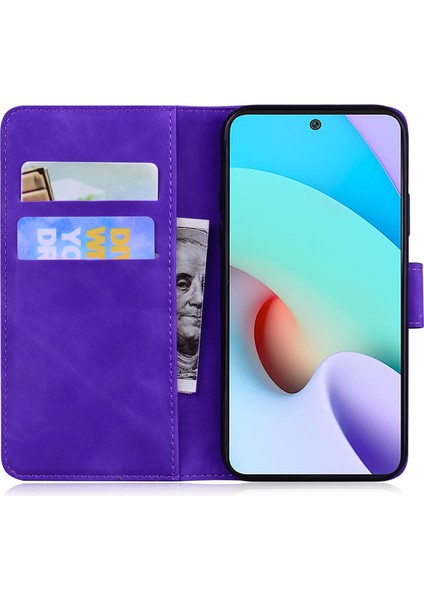 Xiaomi Için Redmi Note 12 Pro+ 5g Pu Deri Cüzdan Kılıfı Kaplan Deseni Baskılı Stand Flip Telefon Kapağı-Mor (Yurt Dışından)