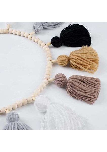 Ahşap Boncuklu Boho Çelenk, Dekoratif Banner Duvara Asılan Kız Odası Kreş Bebek Partisi Sınıf A (Yurt Dışından) modelleri