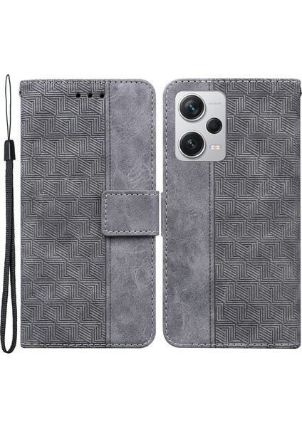 Xiaomi Redmi Için Anti Drop Telefon Kılıfı Note 12 Pro+ 5g Baskılı Cüzdan Flip Deri Kapağı-Gri (Yurt Dışından)