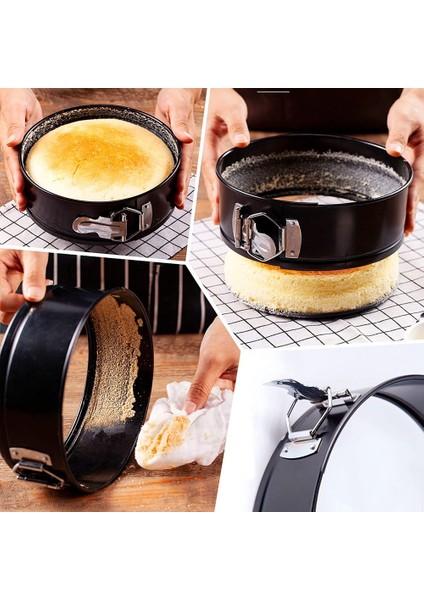 Kek Tavası Seti - 5'li Çıkarılabilir Tabanlı Yapışmaz Yuvarlak Pişirme Tavası Paketi, Mini Cheesecake'ler Için Kek Tavaları (Yurt Dışından) fırsatları