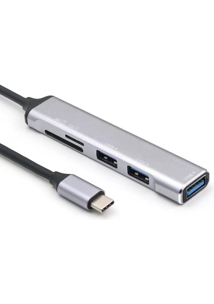 USB Hub 3.0 Usb-A Hub Splitter 5 Port Usb3.0 Tf/sd Kart Okuyucu ile Dizüstü Bilgisayar Için Yüksek Hızlı Veri Aktarımı A (Yurt Dışından)