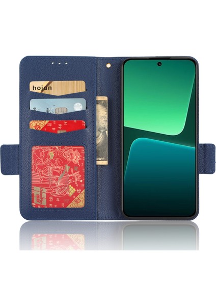 Xiaomi 13 Pro 5g Çift Manyetik Toka Litchi Dokusu Flip Deri Telefon Kılıf Cüzdan Stand Koruyucu Telefon Kapağı-Koyu Mavi (Yurt Dışından) fiyatları