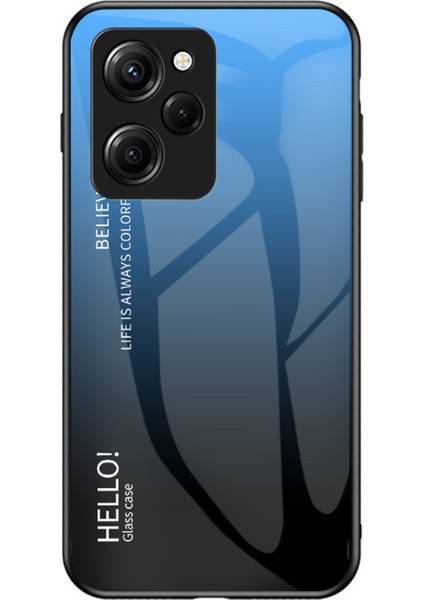 Xiaomi Poco X5 Pro 5g/redmi Note 12 Pro Hız 5g Telefon Kılıfı Temperli Cam Ince Kılıf-Gradyan Mavi Siyah (Yurt Dışından)