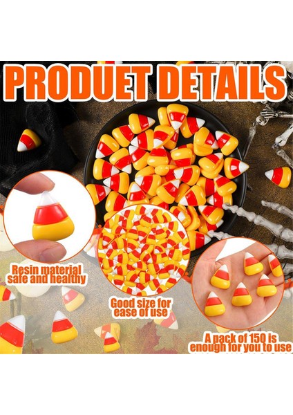 150 Adet Cadılar Bayramı Sevimli Reçine Şeker Mısır Flatback Yapay Şeker Mısır Sahte Flatback Bezemeler (Yurt Dışından) fırsatları