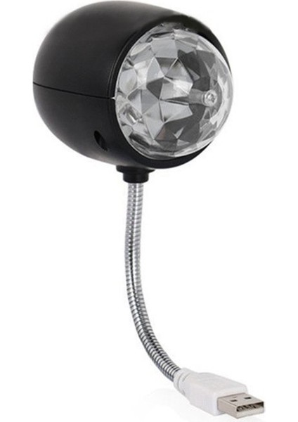 USB Disko Topu Lamba, Dönen Rgb Renkli LED Sahne Aydınlatma Parti Ampulü, 3W Kitap Işığı, USB ile Çalışan (Siyah) (Yurt Dışından)