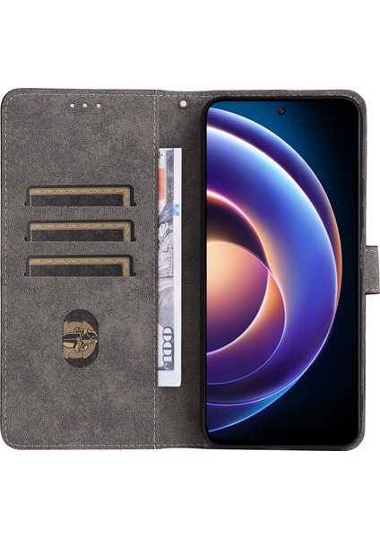 Xiaomi Redmi Için Cüzdan Telefon Kılıfı 12 5g/not 12R 5g/poco M6 Pro 5g Stand Kapağı Rfıd Engelleme Pu Deri Kabuğu Kaygan-Siyah (Yurt Dışından)