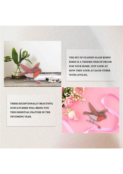 Tel Üzerinde Çok Renkli Kuşlar Asılı Yüksek Lekeli Akrilik Suncatcher Pencere Paneli Ev Odası Dekoru - Yüzen Robin (Yurt Dışından) modelleri