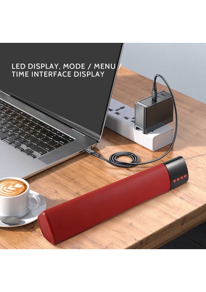 B28S Taşınabilir Bluetooth Hoparlör LED Ekran Hifi Çevresel Ses Subwoofer Bas Bilgisayar Masaüstü Hoparlör (Yurt Dışından)