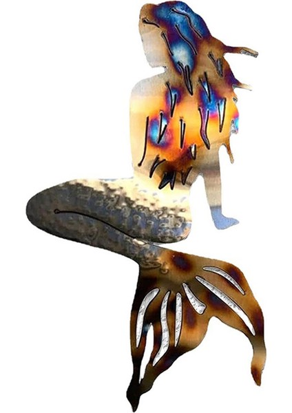 Deniz Kızı Metal Dekorasyon Vintages Ev Iç Mekan Dış Mekan Duvar Sanatı Dekorasyonu (Yurt Dışından)