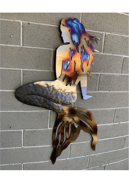 Deniz Kızı Metal Dekorasyon Vintages Ev Iç Mekan Dış Mekan Duvar Sanatı Dekorasyonu (Yurt Dışından) indirimleri