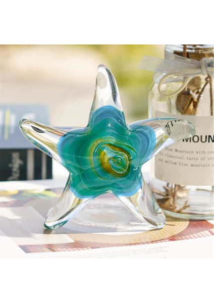 Kristal El Yapımı Cam Üflemeli Masa Dekoru, Denizyıldızı Heykelcik, Koleksiyon Süsleme, Şeffaf ve Yeşil (Yurt Dışından) indirimleri