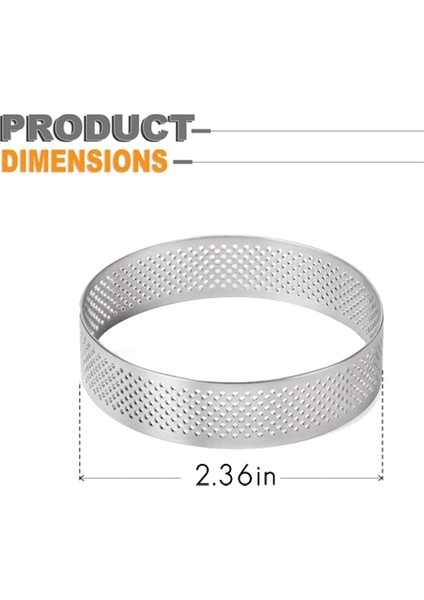 4 Paket Paslanmaz Çelik Tart Halkaları 2.4ın, Delikli Kek Mus Halkası, Kek Halkası Kalıbı, Yuvarlak Kek (Yurt Dışından)