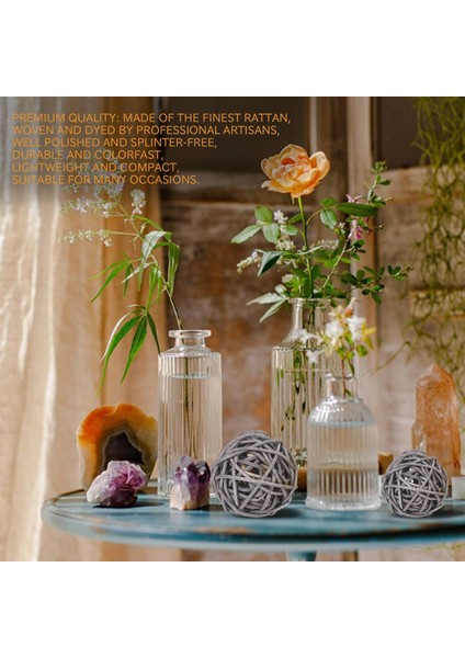 Rattan Topu, 24PCS 2 Inç Dekoratif Toplar Küreler Vazo Kase Dolguları (Yurt Dışından)