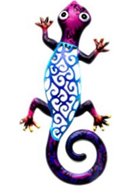 Metal Gecko Dış Duvar Dekor Kertenkele Sanat Açık Arka Bahçe Sundurma Ev Veranda Çim Çit Süslemeleri Duvar Için Asılı - A (Yurt Dışından)