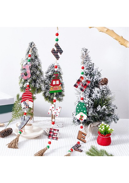 Ağaç Için Gnomes Ahşap Asılı Dekor - Ahşap Noel Gnome Mektup Kolye Ahşap Araba El Sanatları Asılı Kolye Dekor (Yurt Dışından)