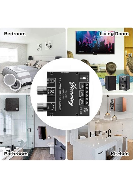 -LT21 2.1 Kanal Bluetooth Amplifikatör Kartı 15W+15W+30W Subwoofer Düğmesi Ayarlama Kodlayıcı Ses Modülü DC9-24V ile (Yurt Dışından)