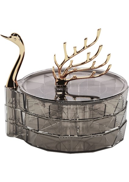 Takı Organizatör, Kadınlar Için Küçük Takı Saklama Kutusu, 3 Katlı Dönen Takı Tepsisi Kılıfı, Kapaklı (Yurt Dışından)