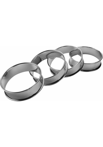 Çift Rulo Tart Yüzükler, Ingiliz Muffin Yüzükler Profesyonel Crumpet Yüzükler 4'lü Set (Yurt Dışından) fiyatları