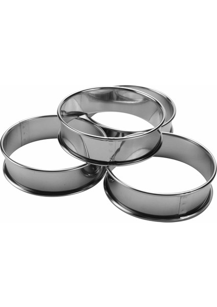 Çift Rulo Tart Yüzükler, Ingiliz Muffin Yüzükler Profesyonel Crumpet Yüzükler 4'lü Set (Yurt Dışından) modelleri